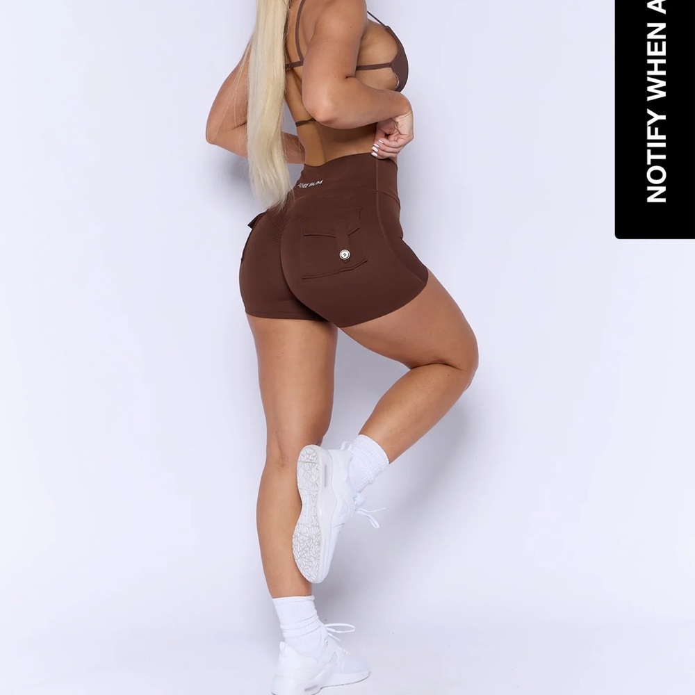 COPY - BRAND NEW PCHEEBUM pocket butt scrunch chocolate shorts